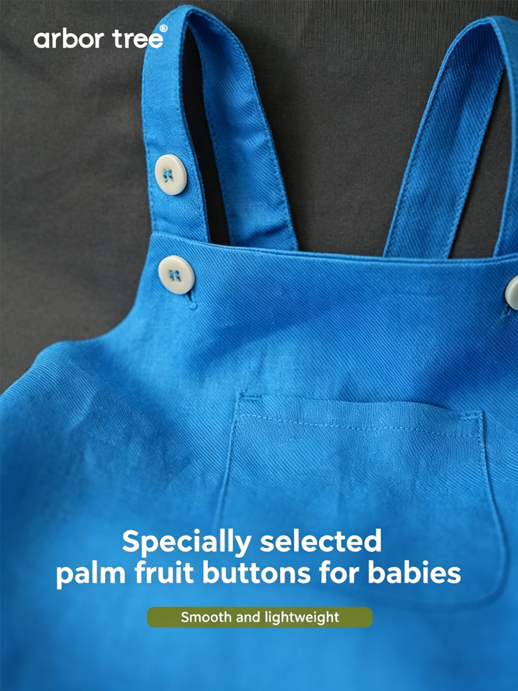 Natural ramie baby casual bib pants by ArborTree with soft fabric, adjustable straps, and a comfortable fit for little ones.