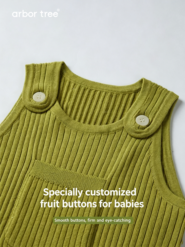 ArborTree super fine wool baby bib pants in soft natural color, designed for comfort and gentle warmth for infants.