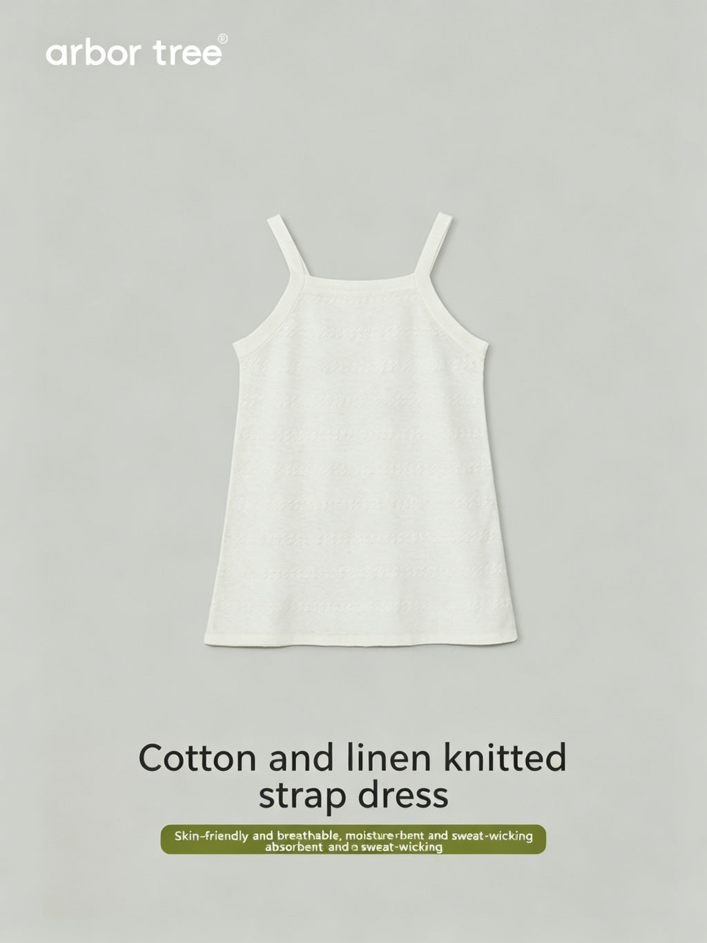Baby girl summer tank dress by ArborTree made of lightweight organic cotton and linen, featuring a soft, breathable fabric.