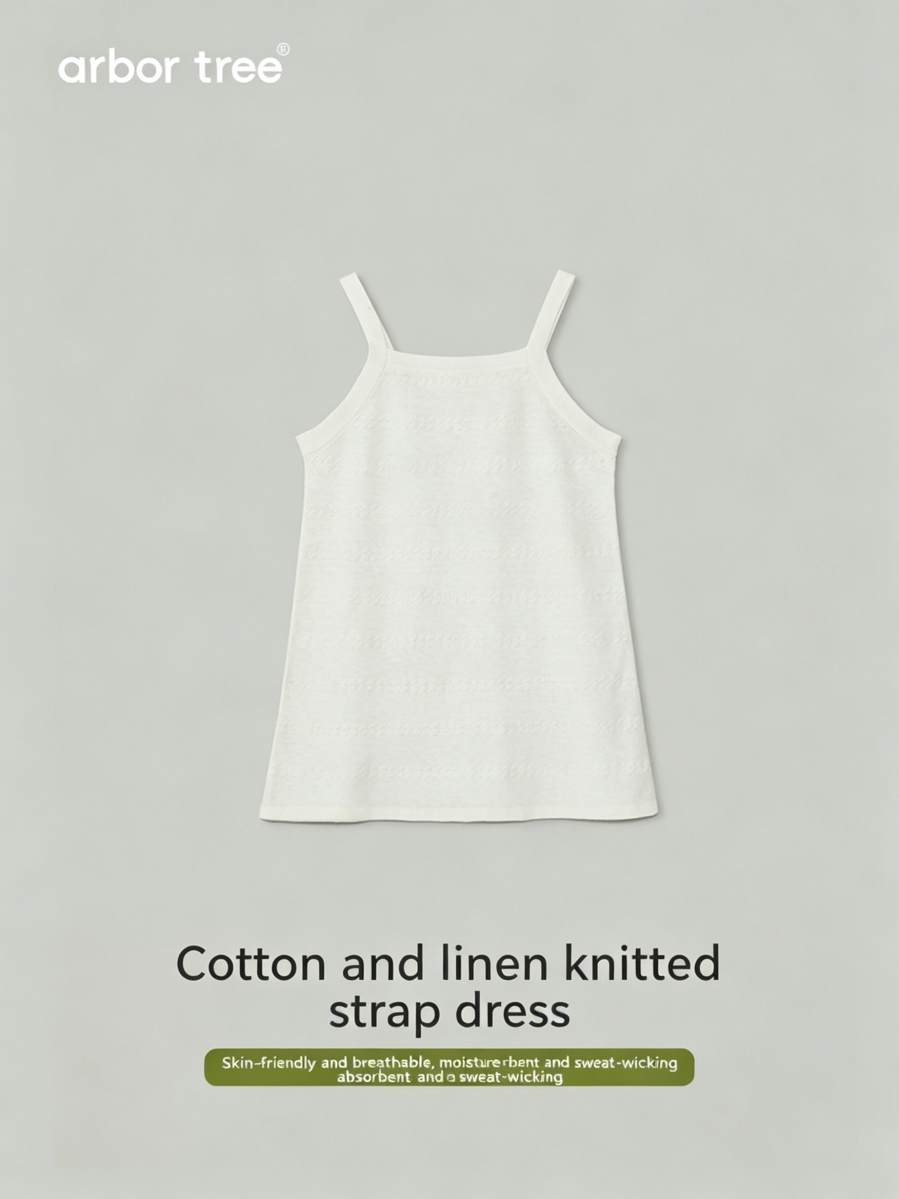 Baby girl summer tank dress by ArborTree made of lightweight organic cotton and linen, featuring a soft, breathable fabric.