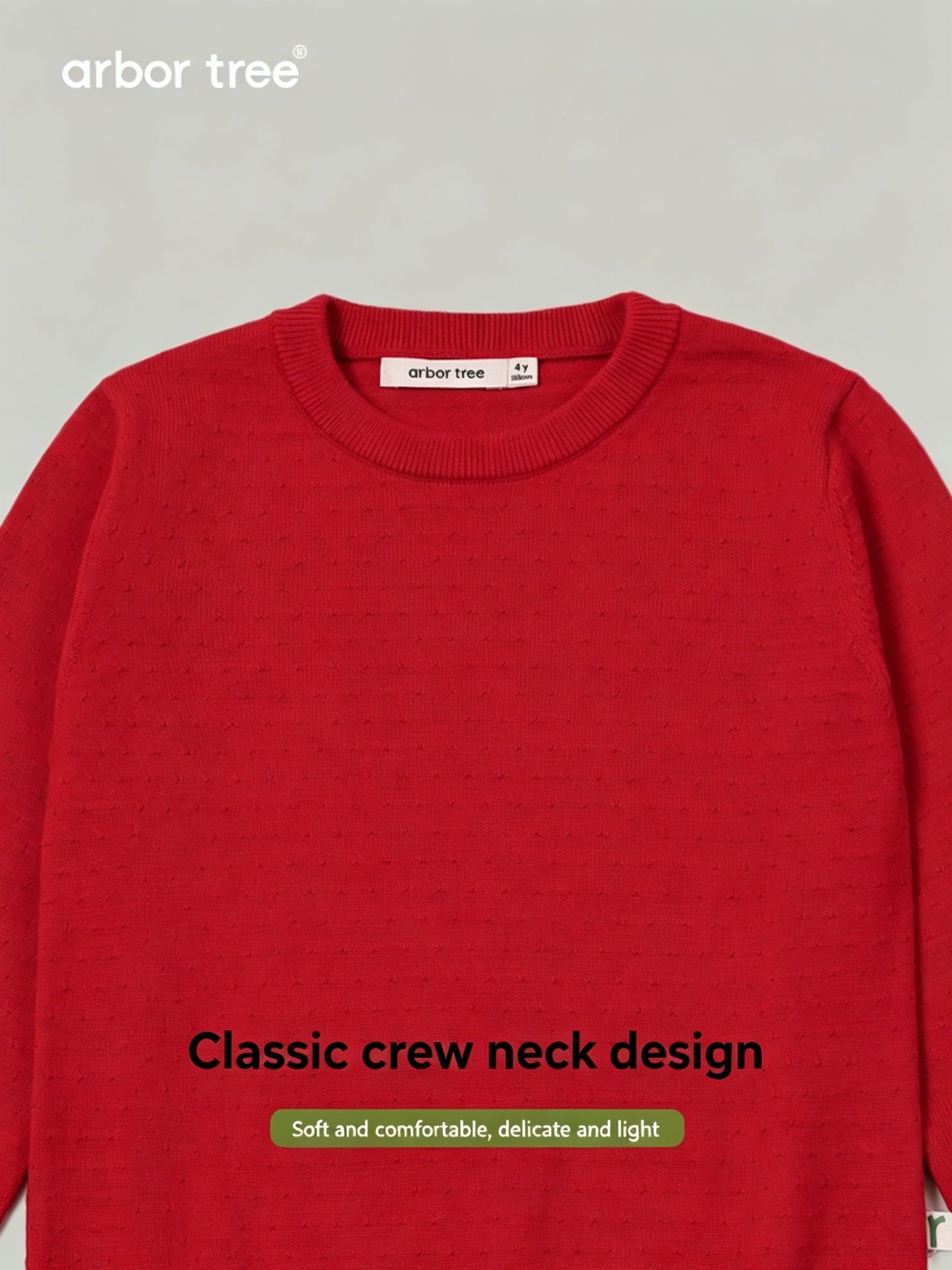 ArborTree merino wool fall/winter sweater for boys and girls, warm grade A wool sweater with a cozy knit design.