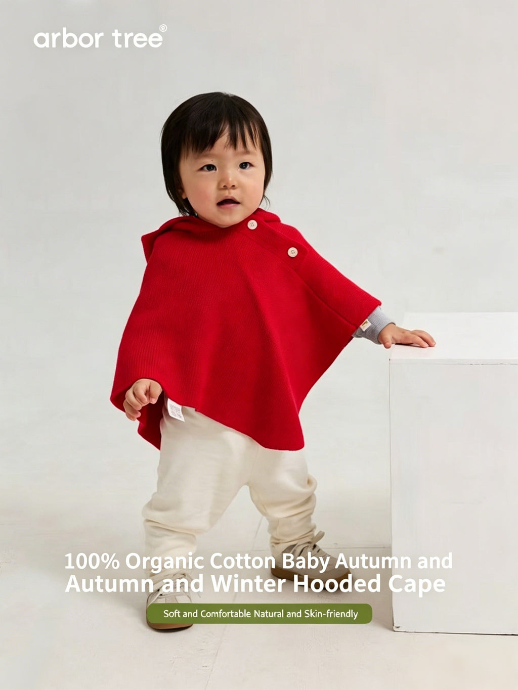 ArborTree organic cotton and cashmere knit shawl and cape, unisex, thick, soft, perfect for spring, autumn, and winter warmth.