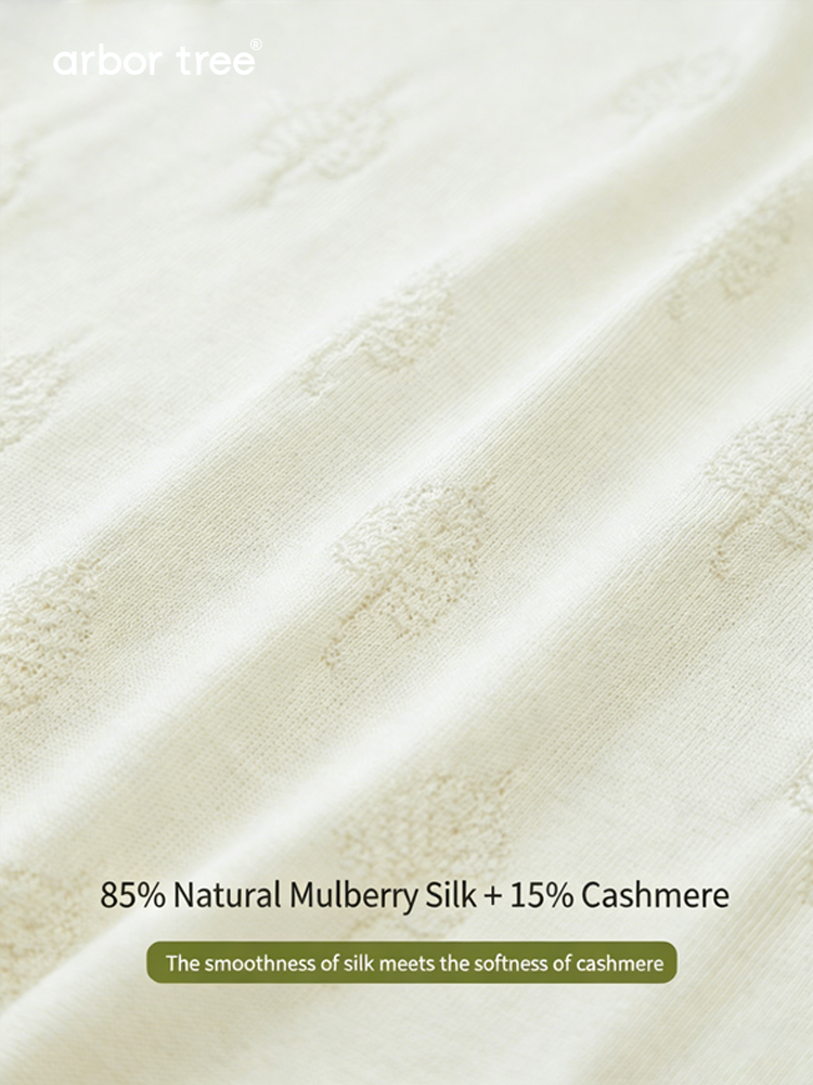 Silk Summer Bodhi Leaf Short-Sleeve T-Shirt by arbortree, matching set for parents and children with leaf design and comfortable fit.
