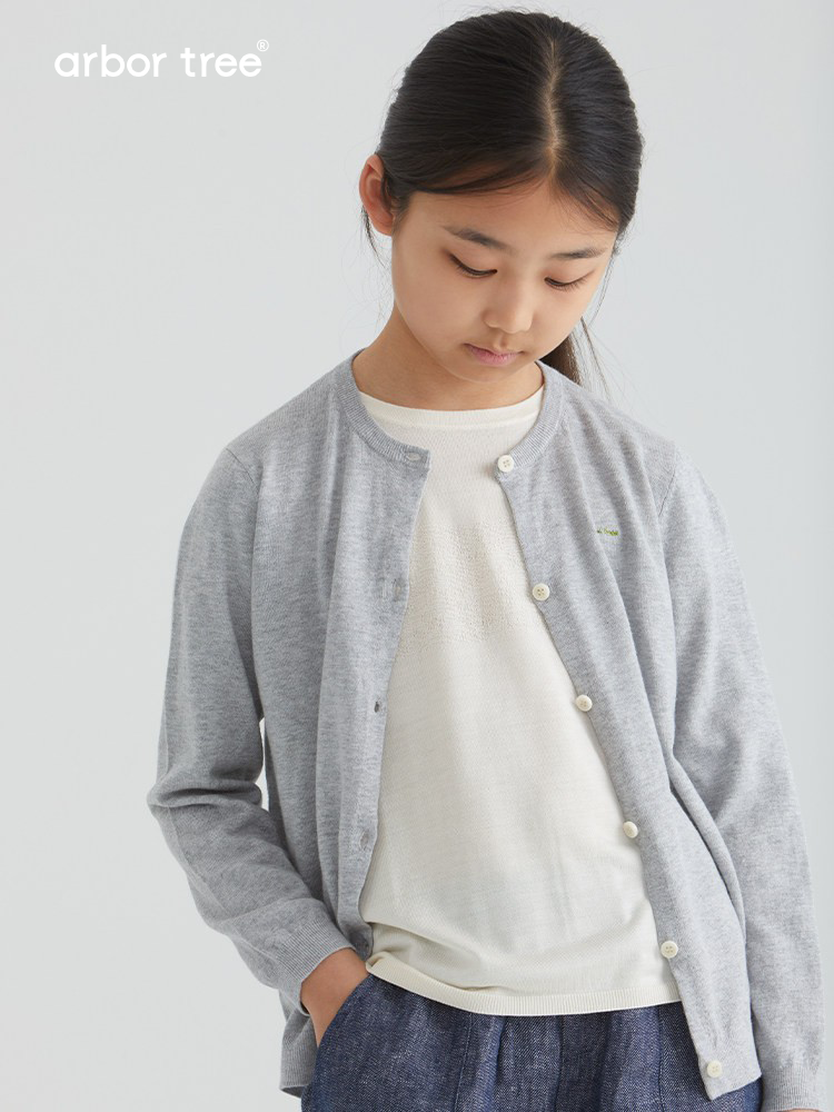 Organic cotton linen parent-child spring and summer cardigan by arbortree, soft, skin-friendly, lightweight, and stylish for warm weather.