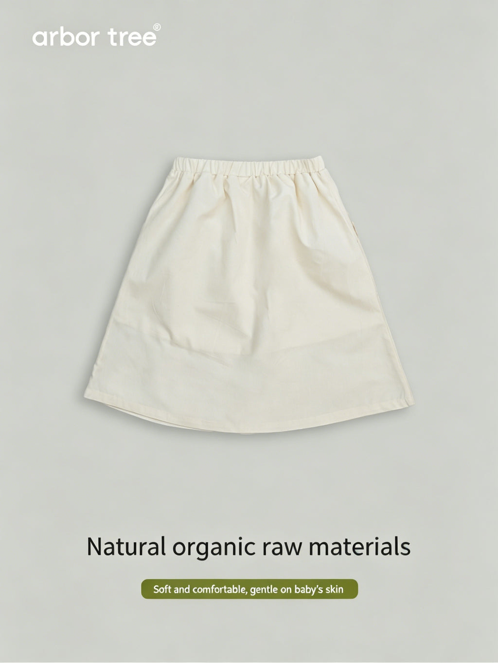 ArborTree 100% Natural Organic Cotton Girls' Spring/Summer Elastic-Waist A-Line Skirt (Matching Set)