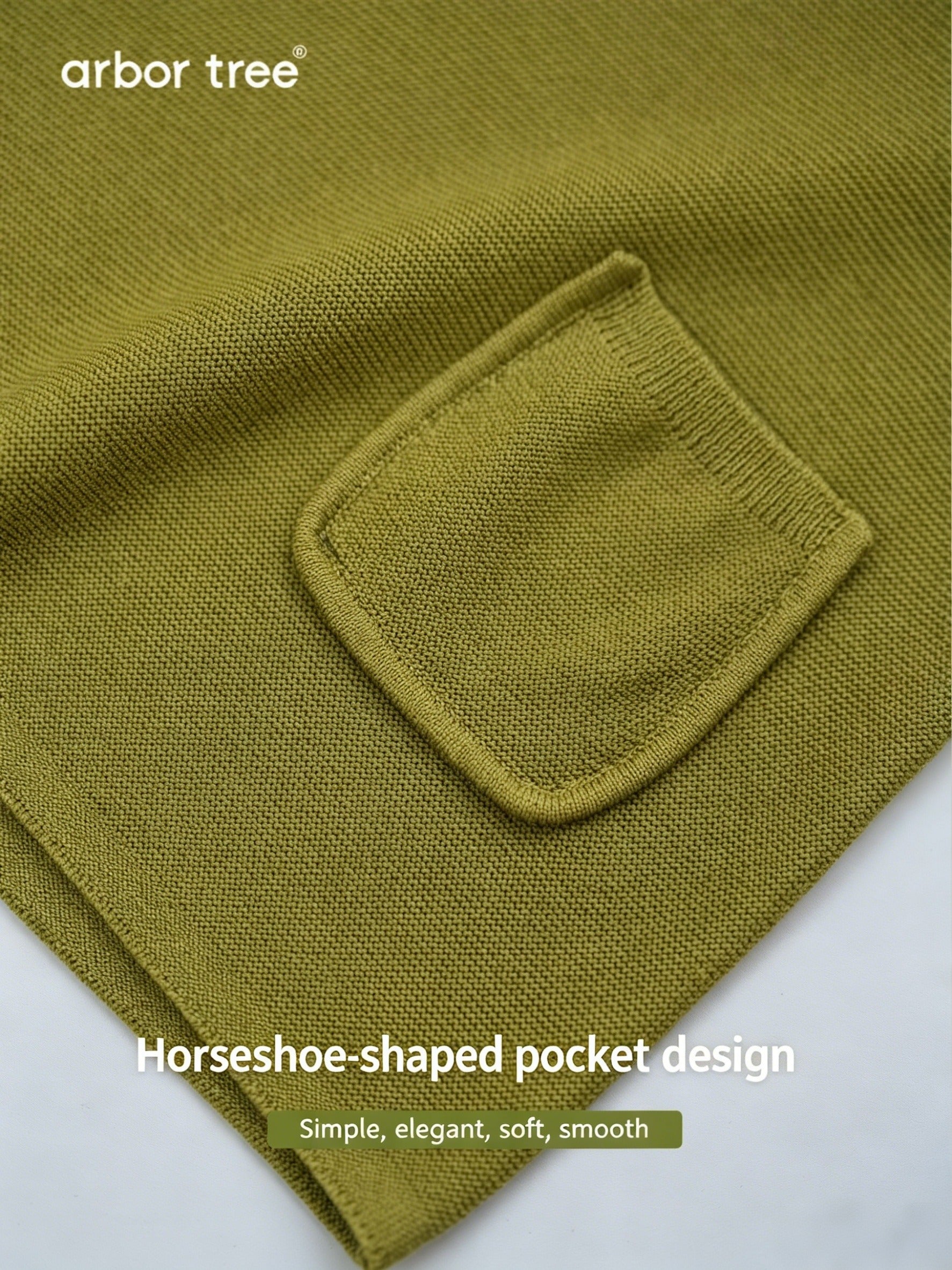 ArborTree 100% Ultra-Fine Merino Wool Baby Spring/Summer V-Neck Ultra-Lightweight 3/4-Sleeve T-Shirt (Air-Conditioning Shirt)