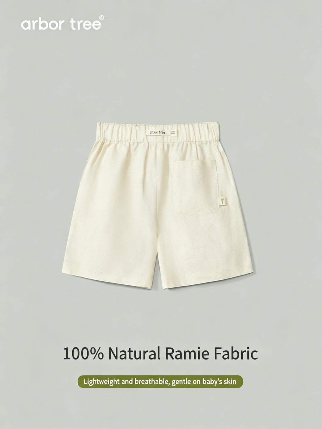 ArborTree 100% Natural Ramie (Unlined) Lightweight Summer Shorts for Infants and Children (Matching Sets)