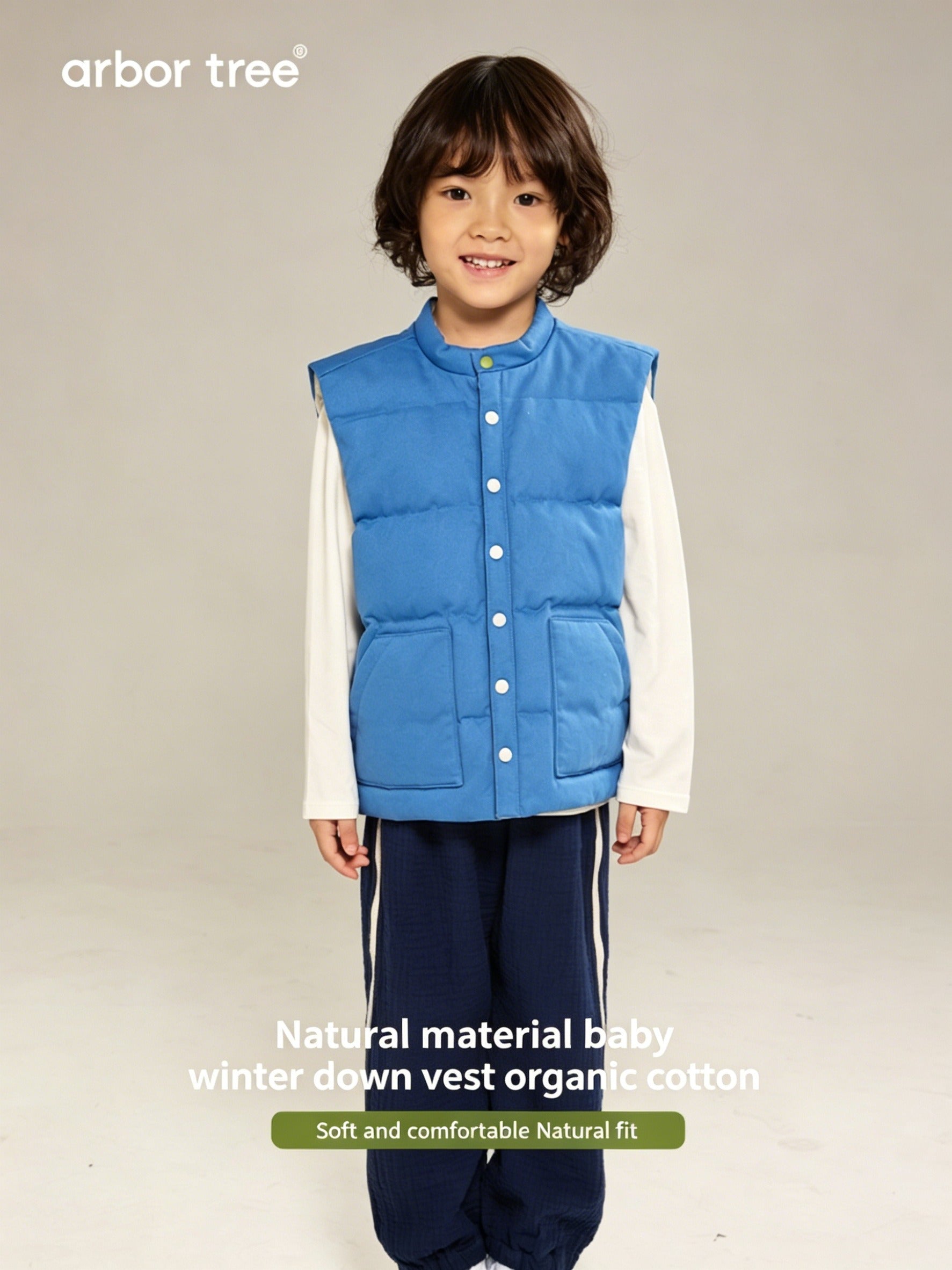 ArborTree All-Natural White Duck Down Vests for Boys and Girls: Warm, Cold-Resistant, and Windproof for Fall and Winter