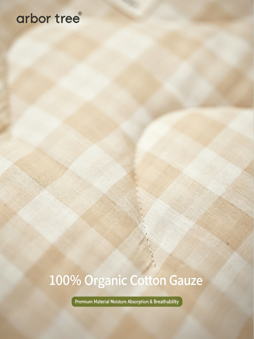 ArborTree organic cotton baby quilt with warm, breathable, moisture-wicking design, shown in soft, natural tones for cozy comfort.