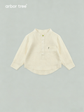 Arbortree ramie casual long-sleeve shirt for adults and children, moisture-wicking matching set for spring and fall wear