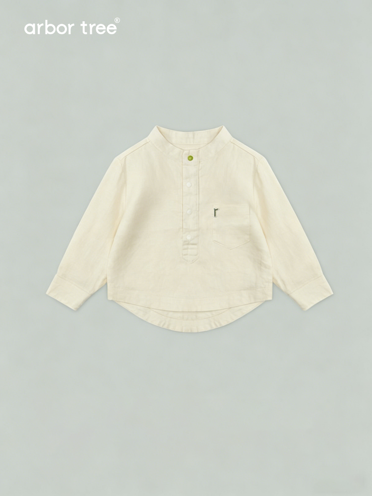 Arbortree ramie casual long-sleeve shirt for adults and children, moisture-wicking matching set for spring and fall wear