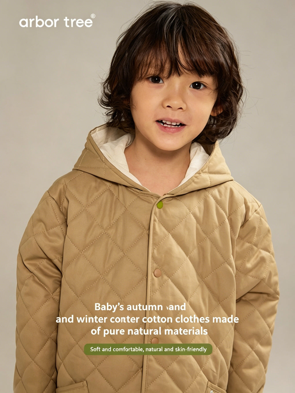 ArborTree men's and women's cotton-lined hooded jacket with soft, stretchy fabric, perfect for autumn and winter warmth.