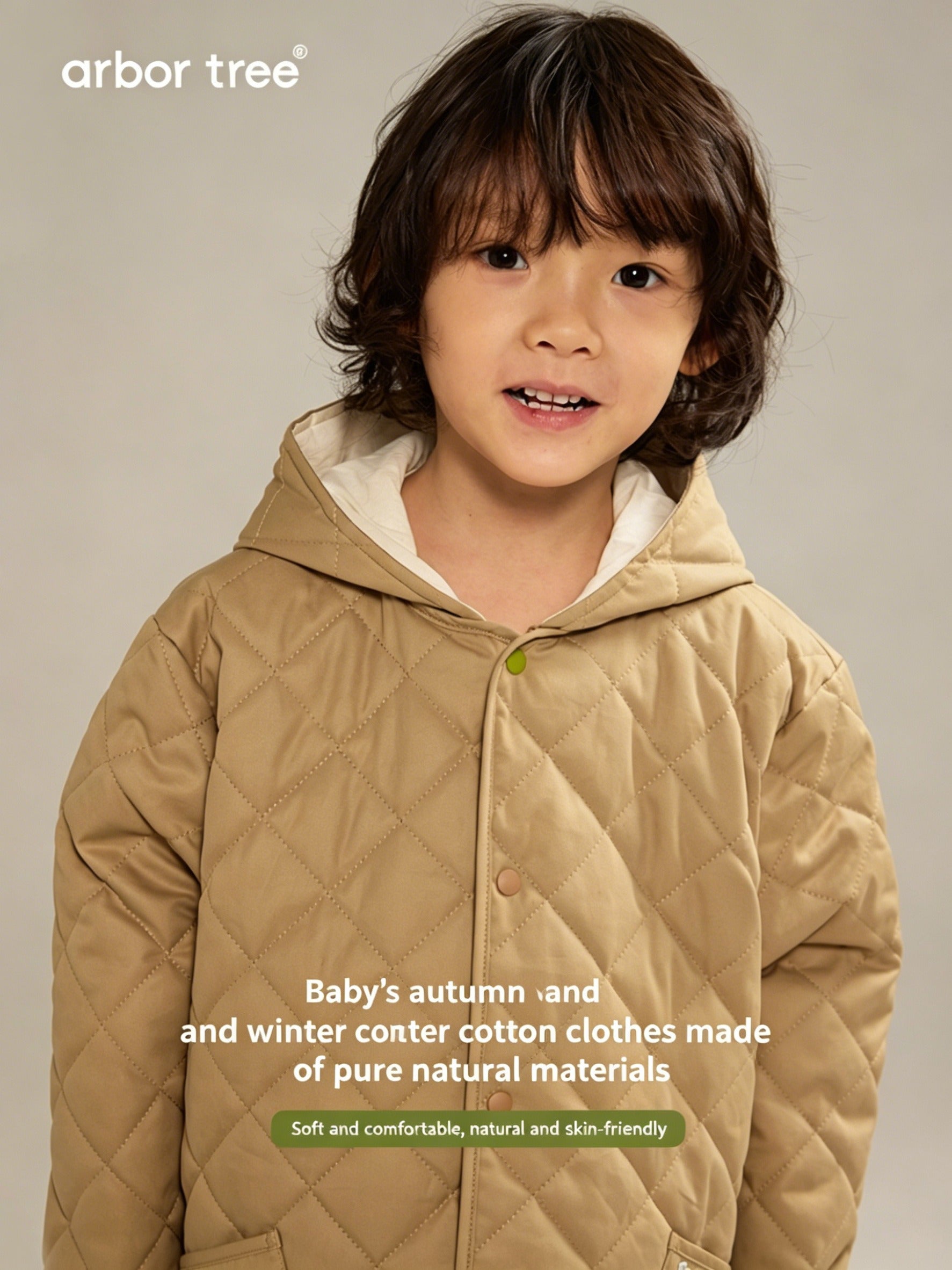 ArborTree men's and women's cotton-lined hooded jacket with soft, stretchy fabric, perfect for autumn and winter warmth.