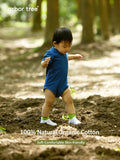 ArborTree 100% Natural Organic Cotton Unisex Summer Short-Sleeve Rompers with Shoulder Slits (Class A)