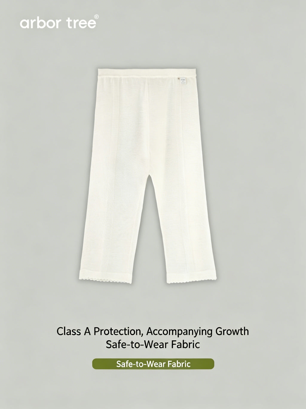 Soft ArborTree 100% Mulberry silk baby knitted trousers, natural and cozy for infants, in a gentle, smooth fabric.