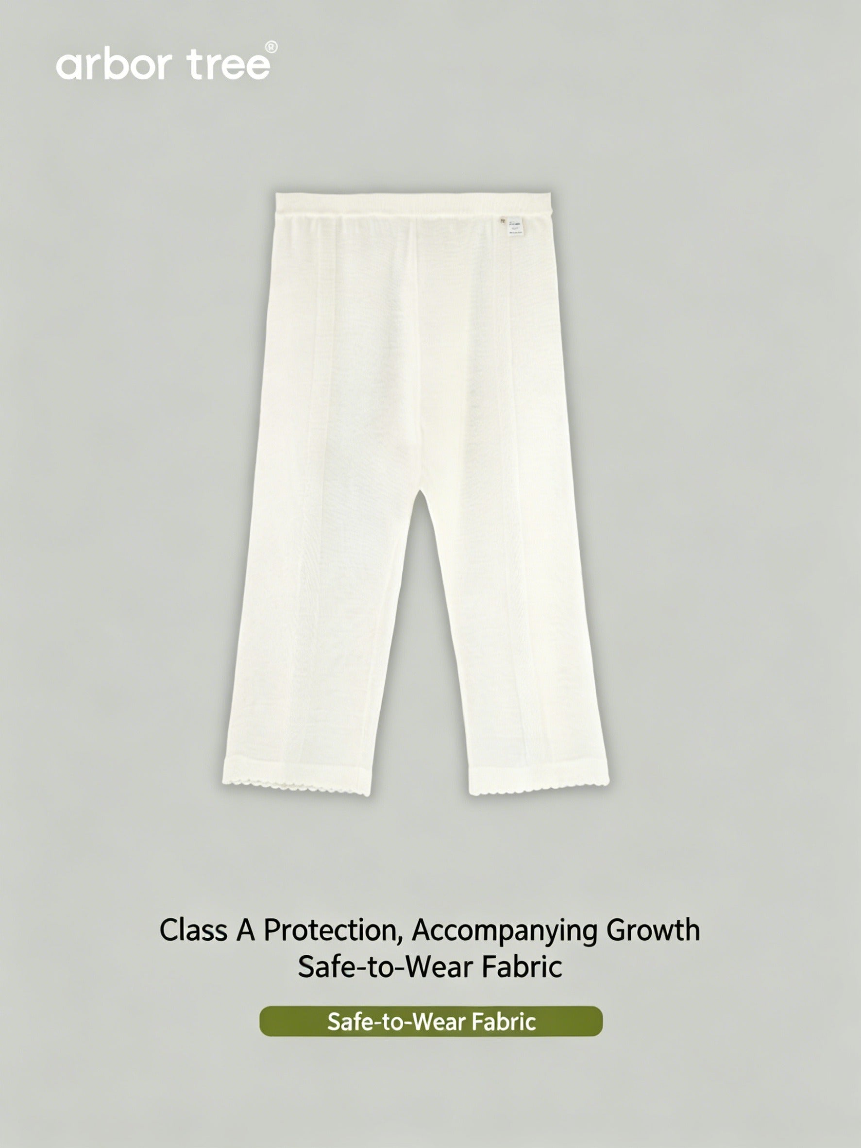 Soft ArborTree 100% Mulberry silk baby knitted trousers, natural and cozy for infants, in a gentle, smooth fabric.