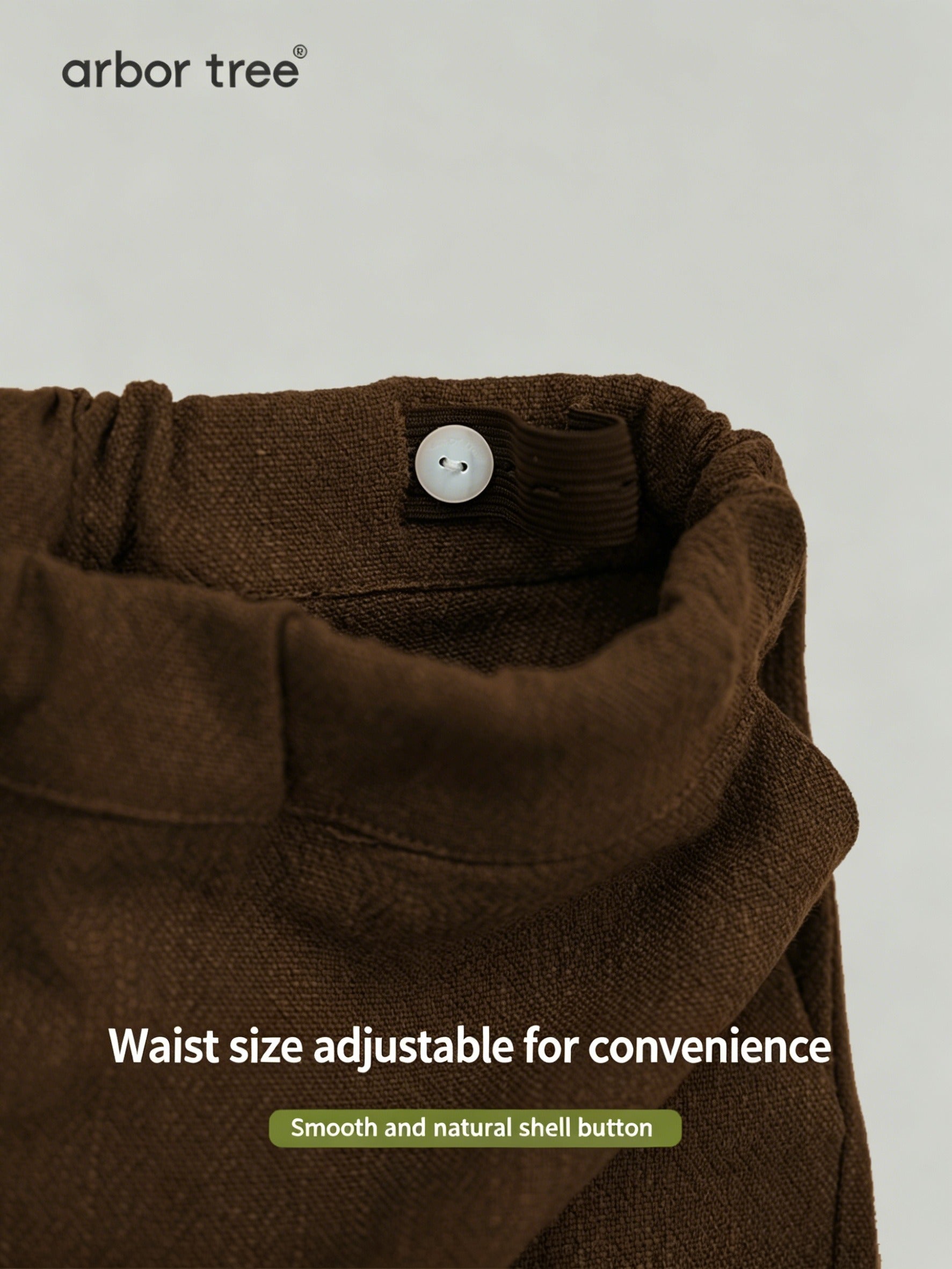 Unisex kids' wide-leg spring and winter pants by ArborTree, made of 50% cotton and 50% linen with elastic waist and moisture-wicking fabric.