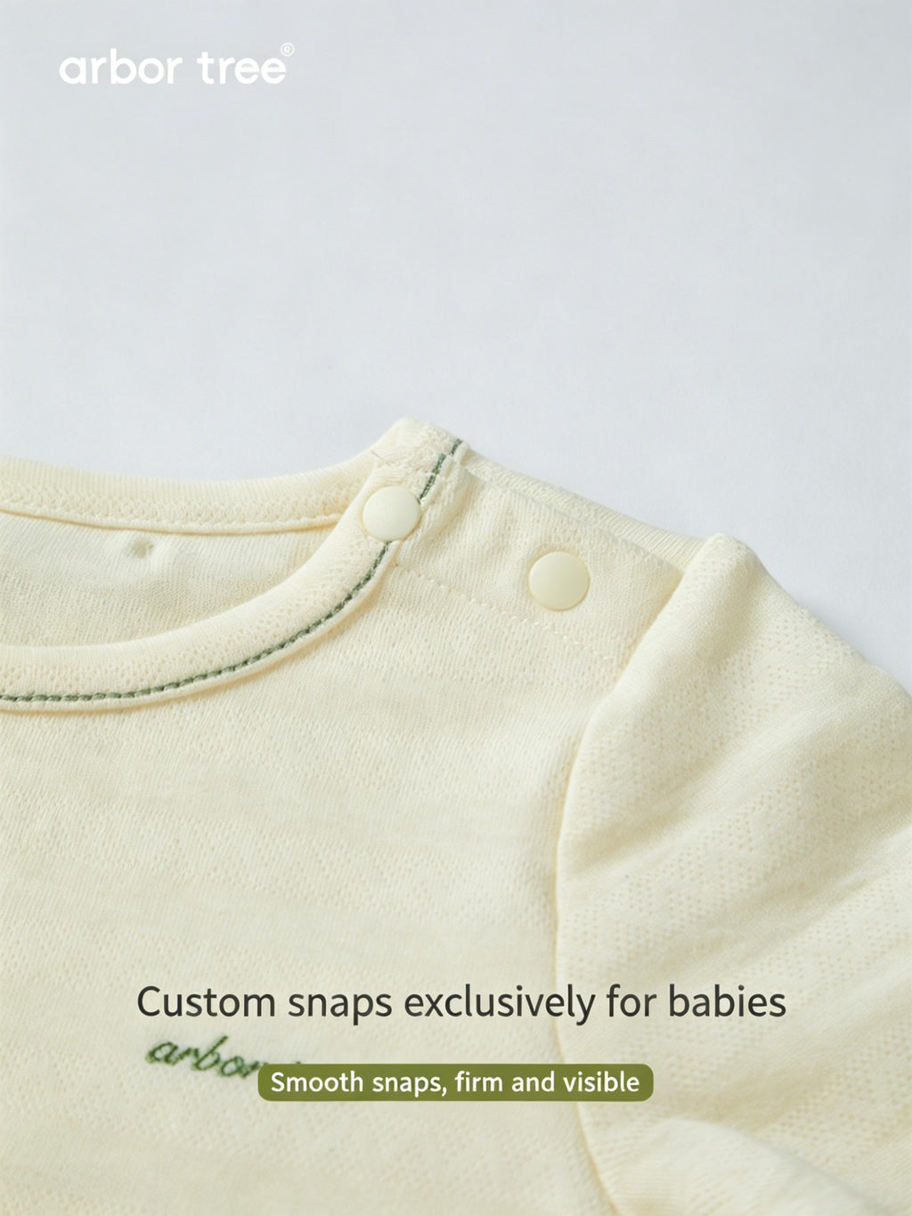 ArborTree organic cotton baby long-sleeve loungewear set with top and pants in soft natural fabric for spring, fall, or winter.