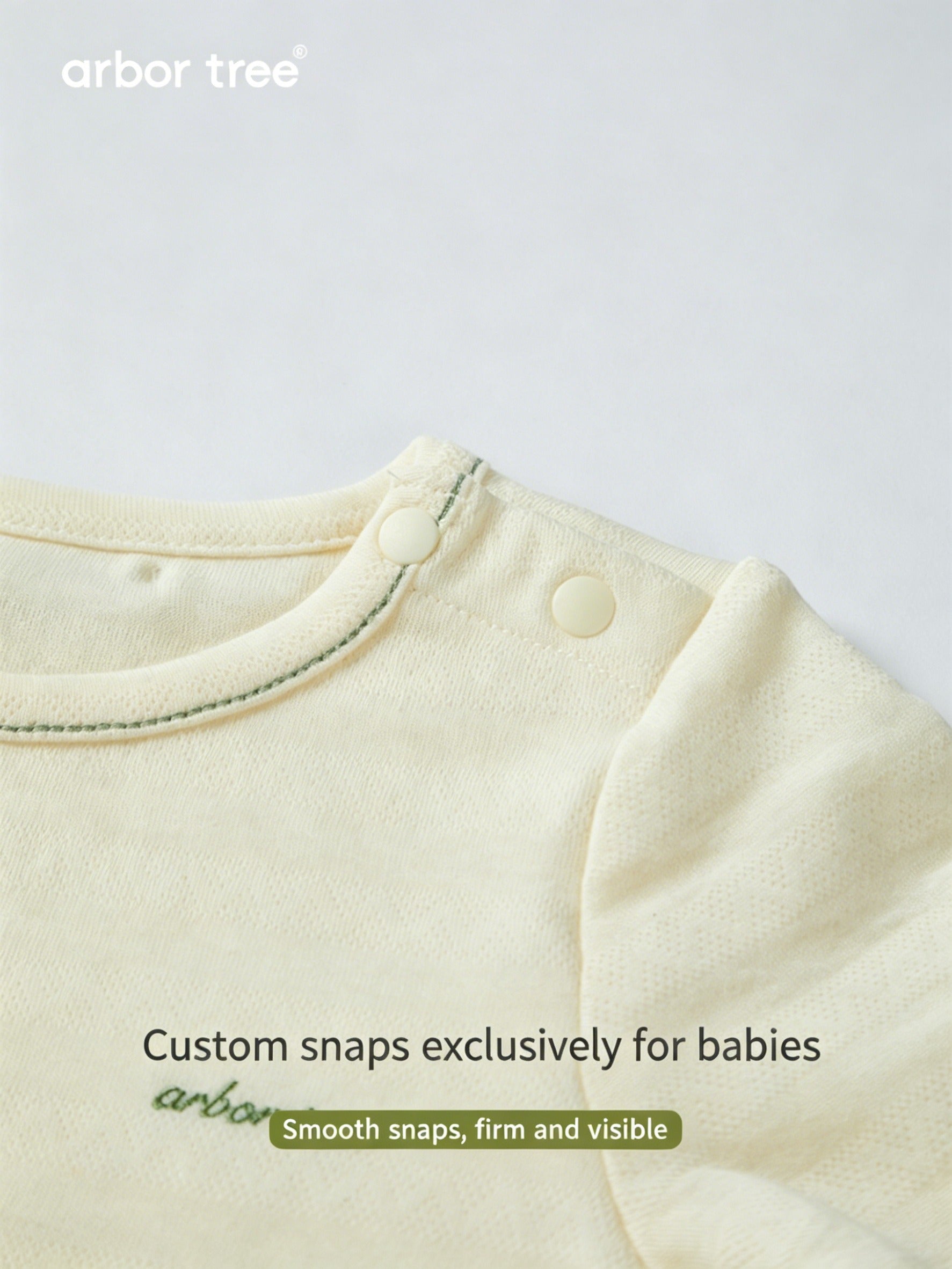 ArborTree organic cotton baby long-sleeve loungewear set with top and pants in soft natural fabric for spring, fall, or winter.