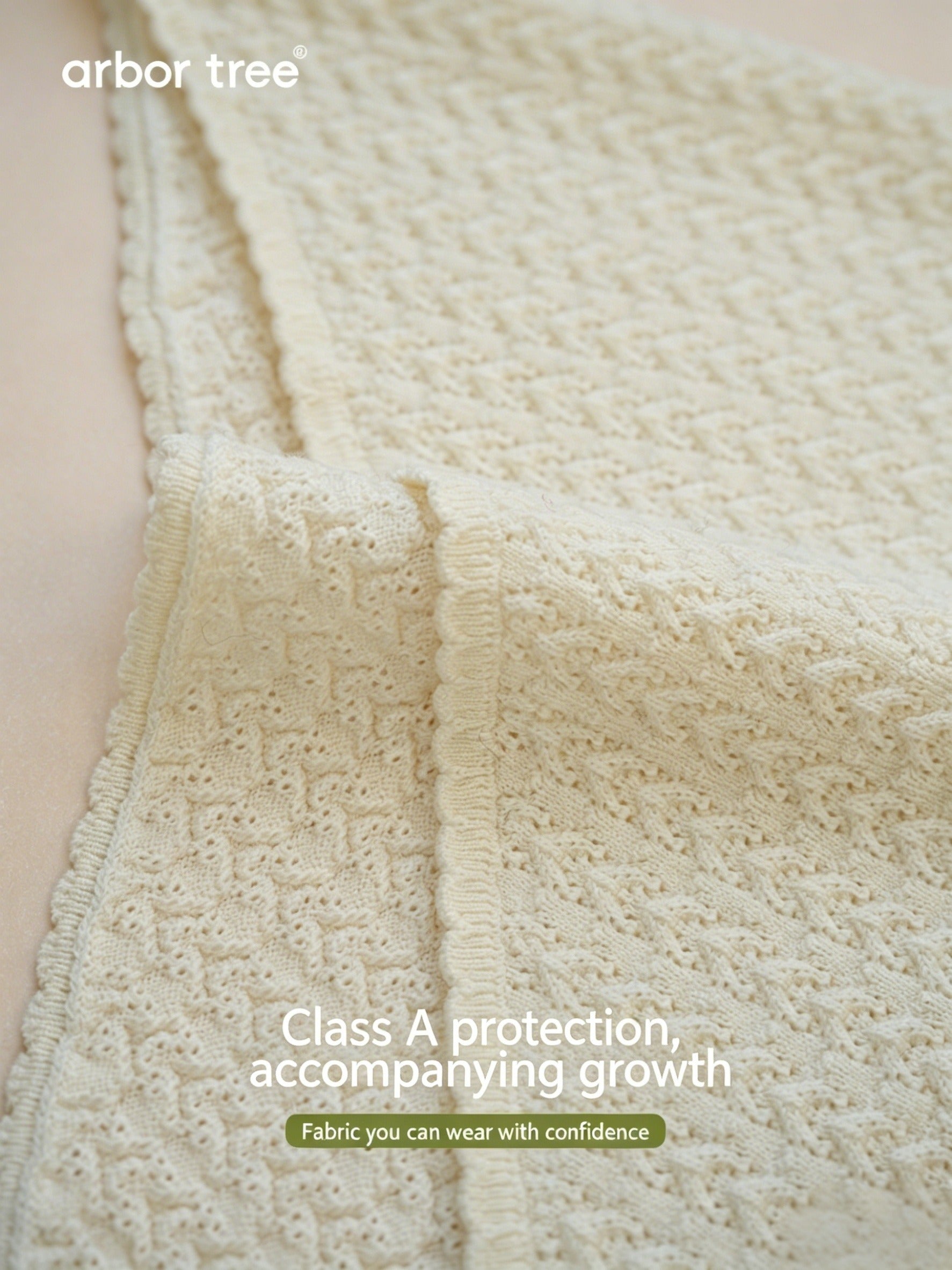 ArborTree 100% Merino Wool triangular headband with whisper pattern for baby boys and girls, soft and warm accessory.