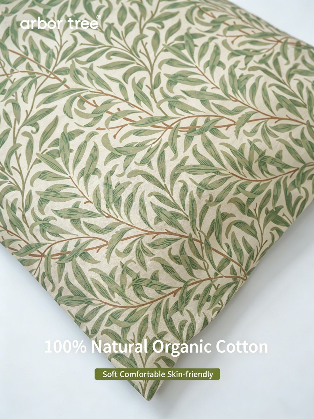 ArborTree 100% Organic Cotton from Uganda Children's All-Season Morris Willow Silk Pillow—Moisture-Wicking and Breathable