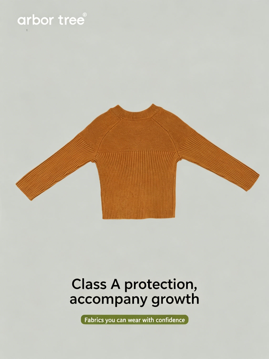 Organic cotton and cashmere raglan-sleeve sweater for kids, warm, thick, and stylish from ArborTree Grandma Series for fall and winter.