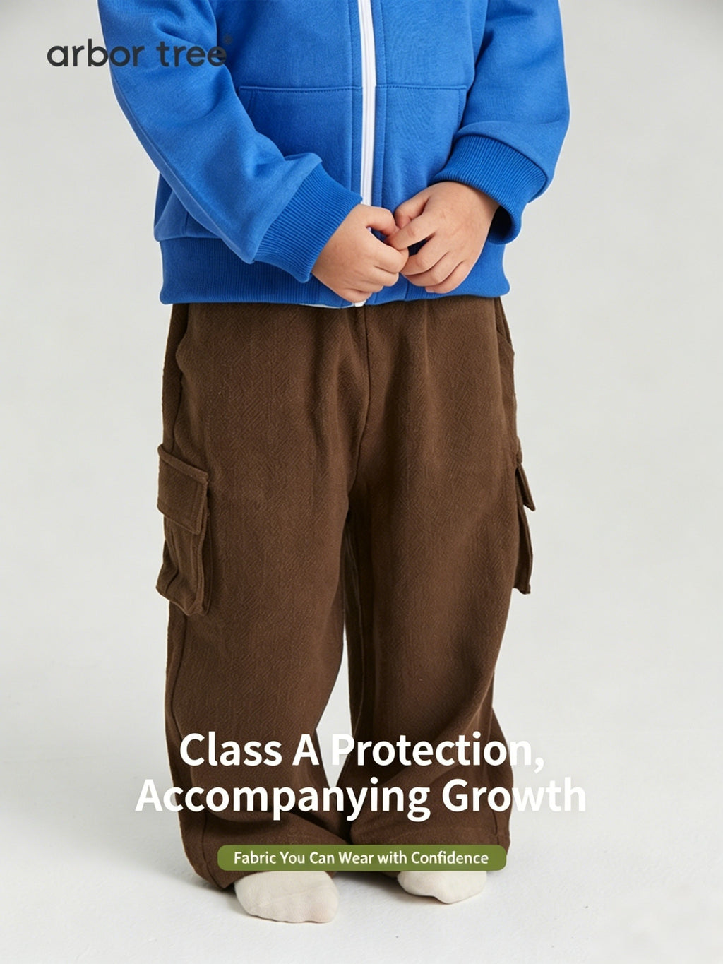 Unisex kids' wide-leg pants by ArborTree in cotton and linen, elastic waist, suitable for spring, fall, and winter.