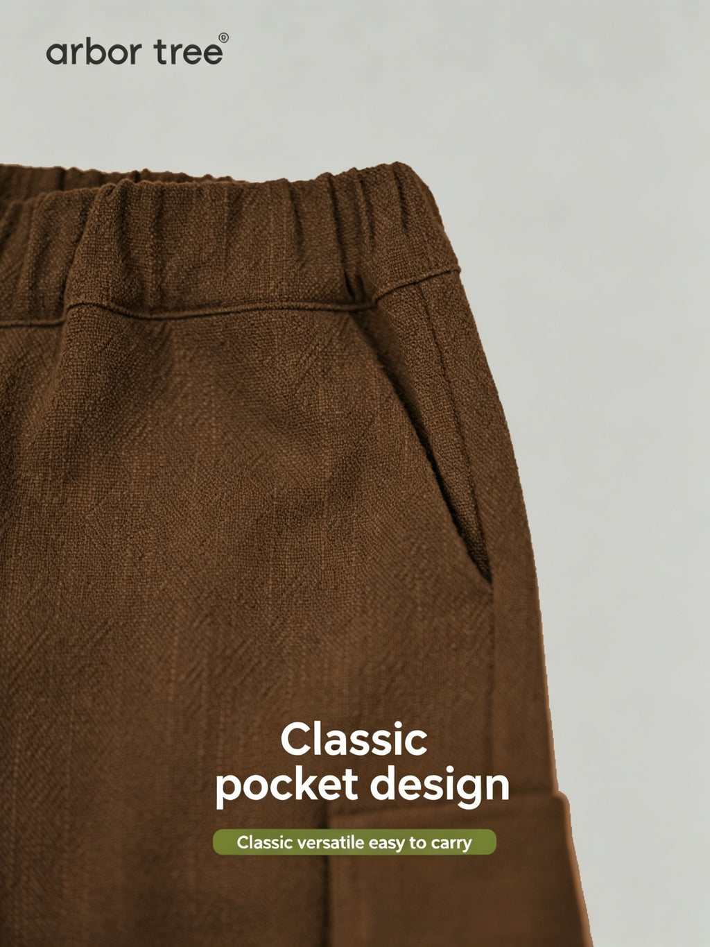 Unisex kids' wide-leg pants by ArborTree in cotton and linen, featuring an elastic waist and moisture-wicking fabric for spring, fall, winter