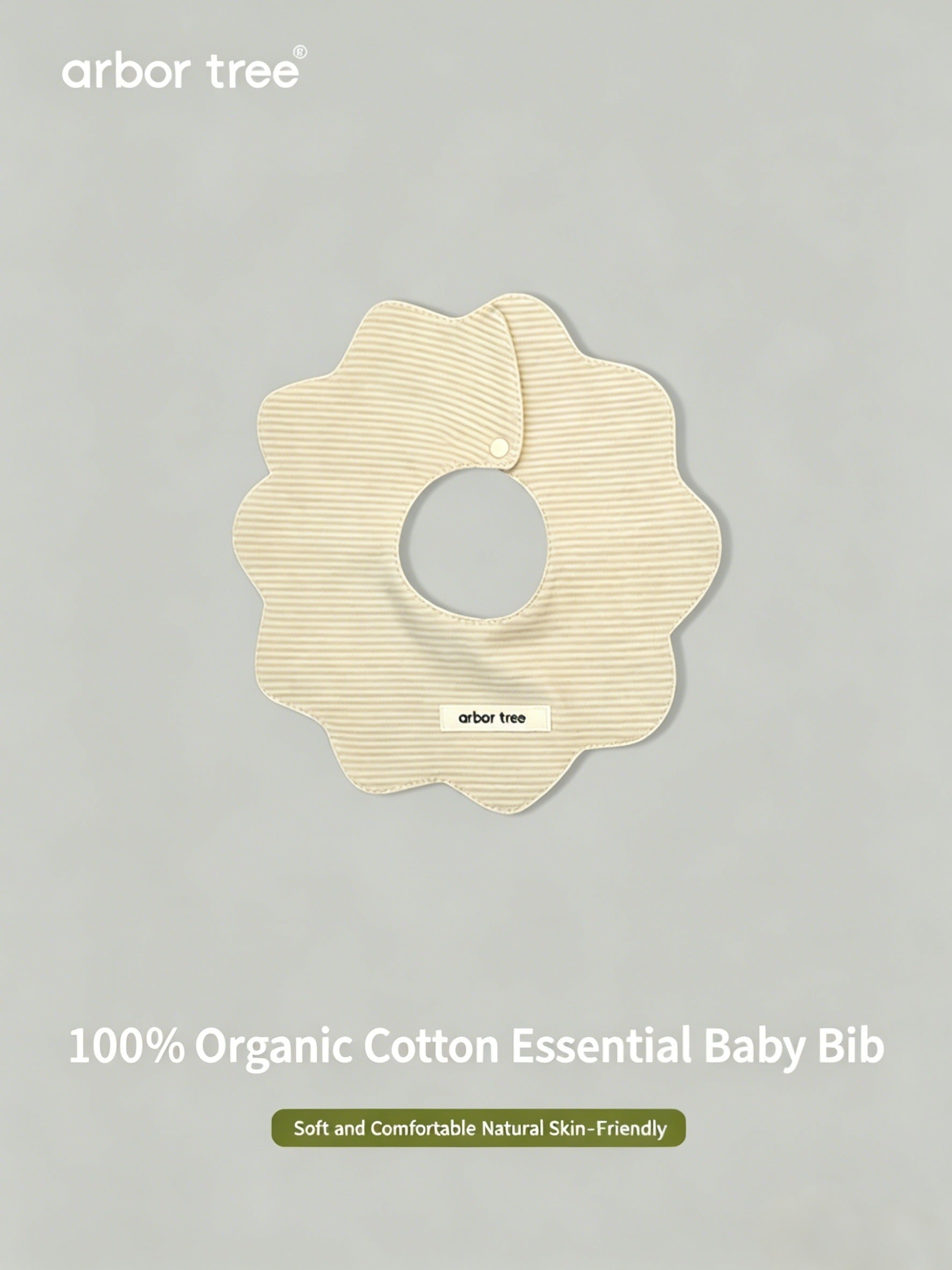 ArborTree Natural Organic Cotton Baby Bibs—Safe for Babies to Chew On, Moisture-Wicking, Soft, and Breathable