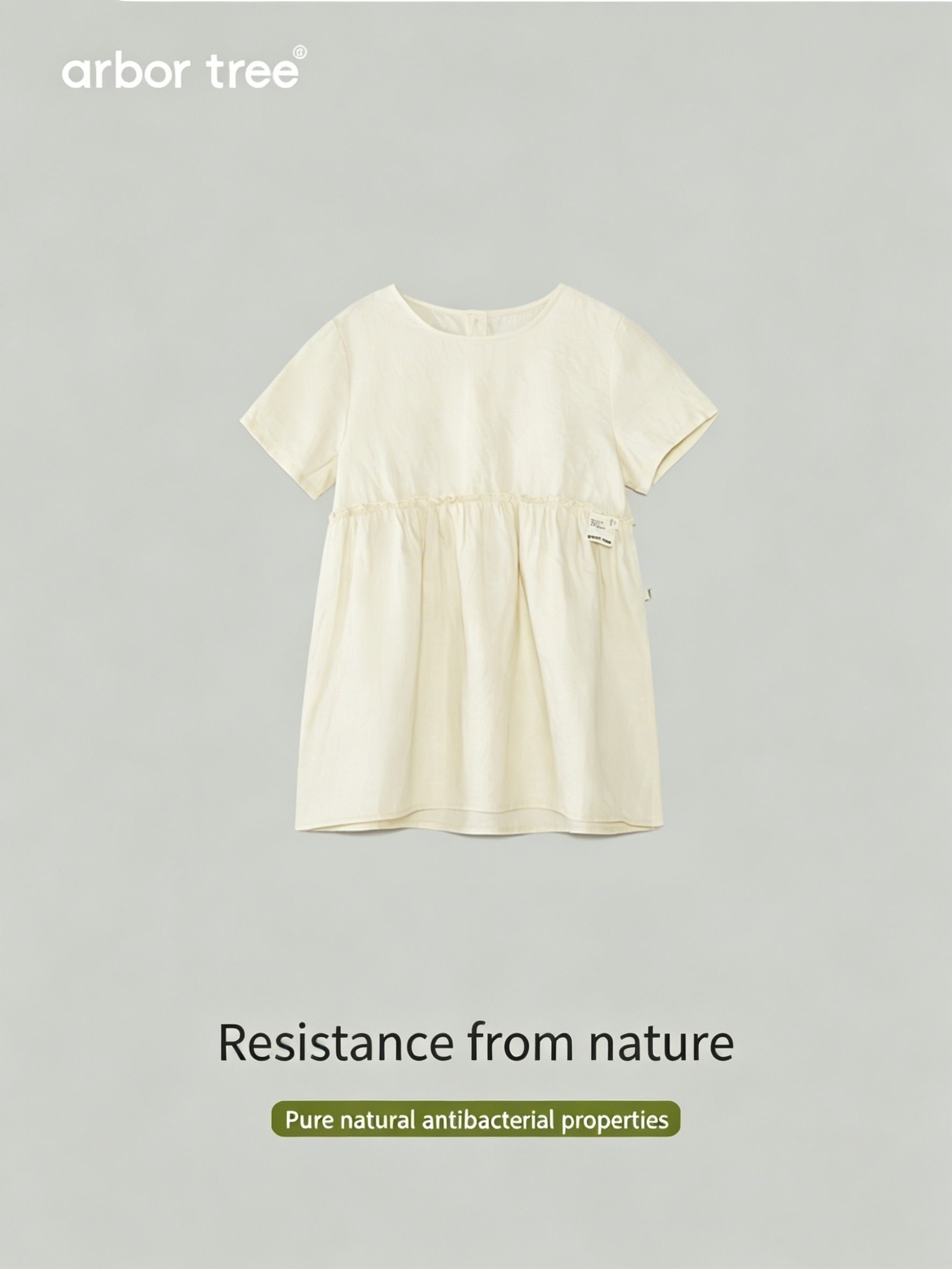 ArborTree 100% Natural Ramie Girls' Summer Short-Sleeve Dress: Lightweight, breathable, and soft to the touch
