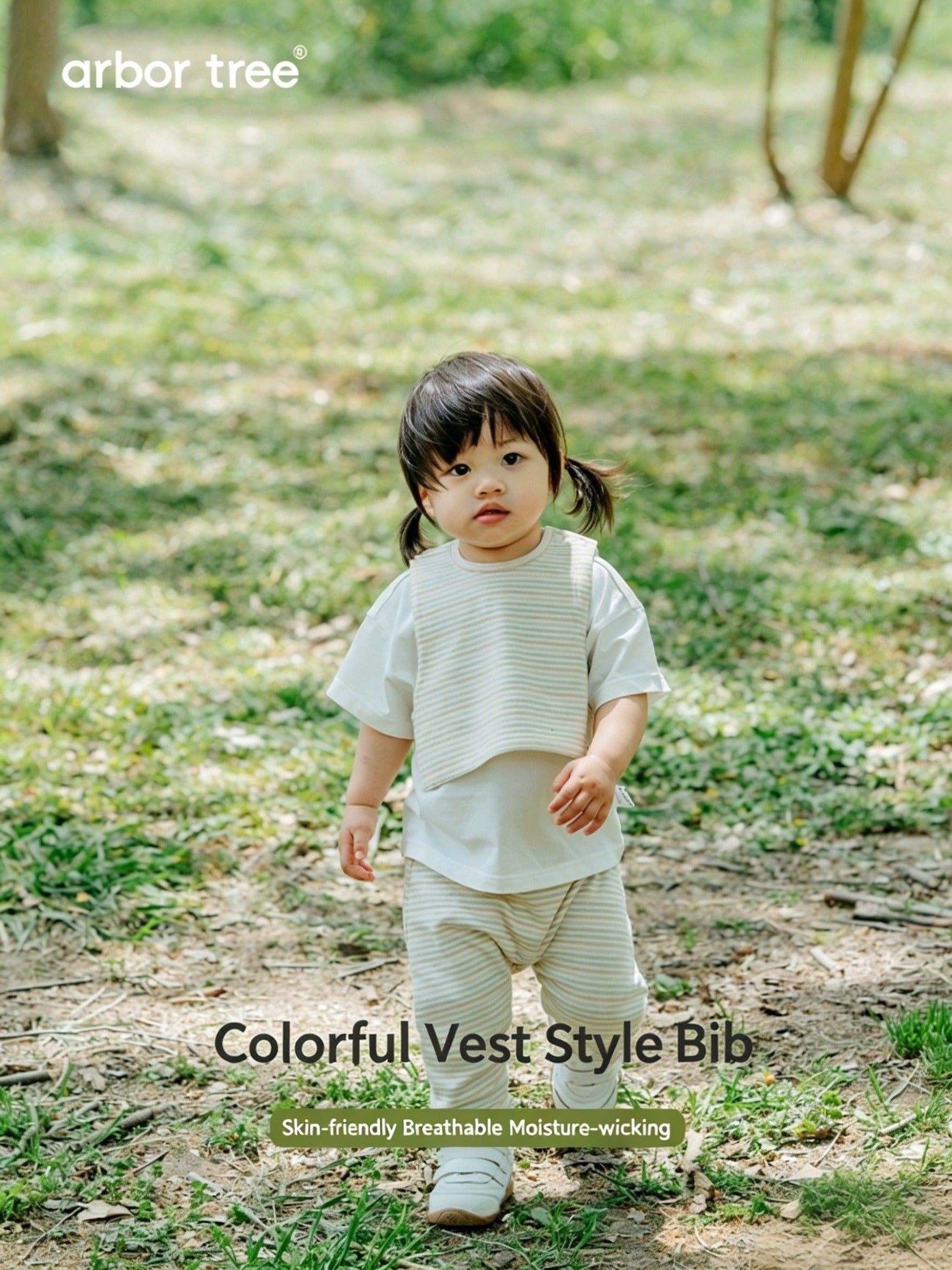 ArborTree Natural Organic Cotton Baby Bibs—Safe for Babies to Chew On, Moisture-Wicking, Soft, and Breathable