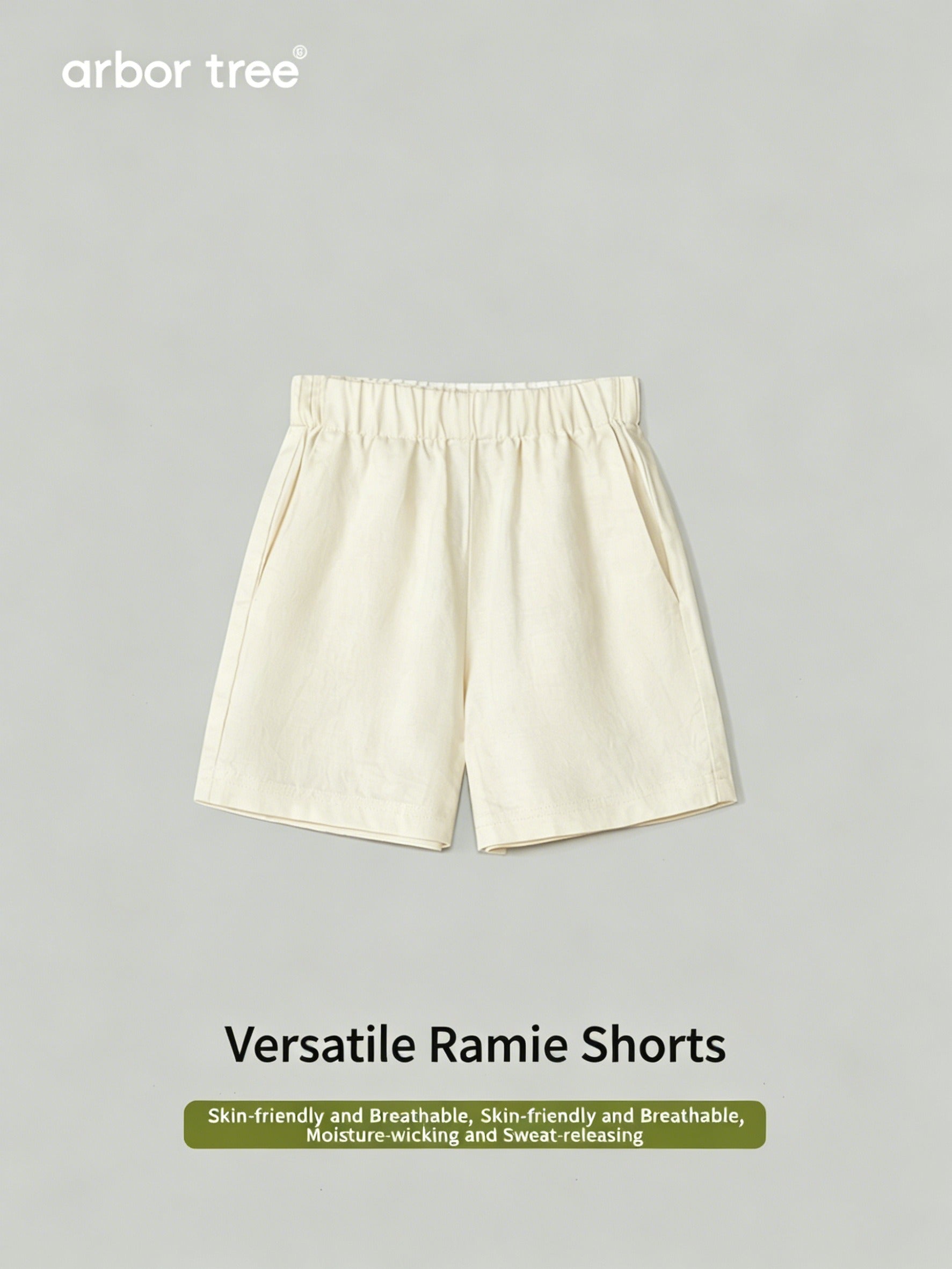 ArborTree 100% Natural Ramie (Unlined) Lightweight Summer Shorts for Infants and Children (Matching Sets)
