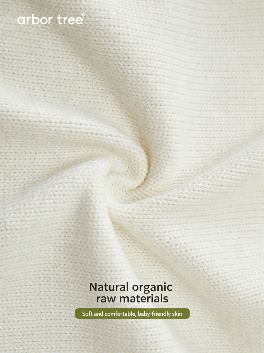 ArborTree organic cotton and cashmere baby lapel jacket cardigan in soft cream with button details, designed for infants.