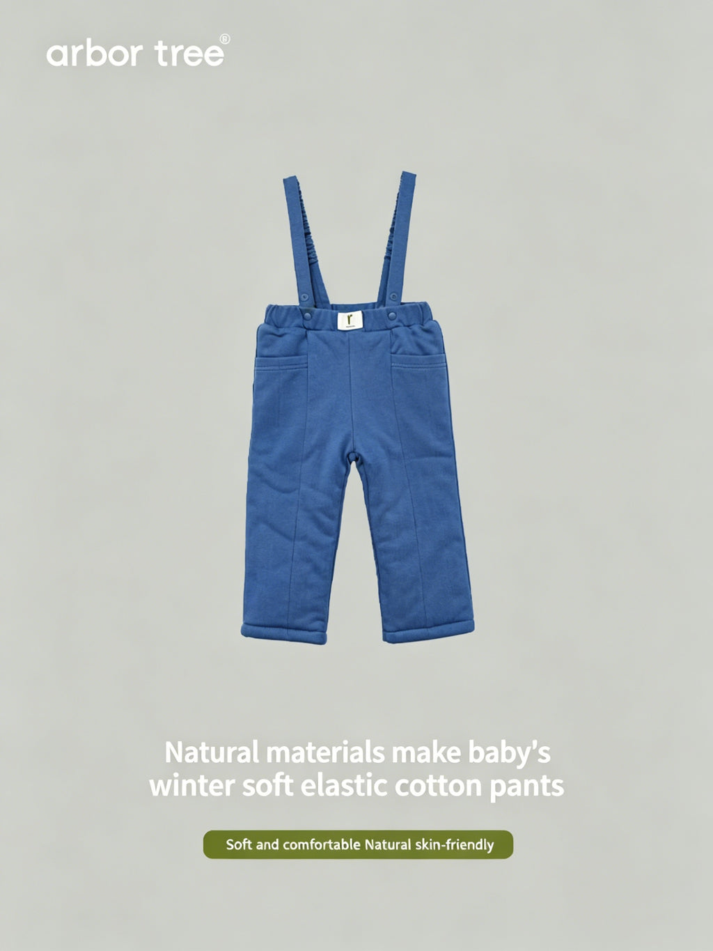ArborTree organic cotton winter overalls for boys and girls, made from natural fibers, warm and gentle on the skin.