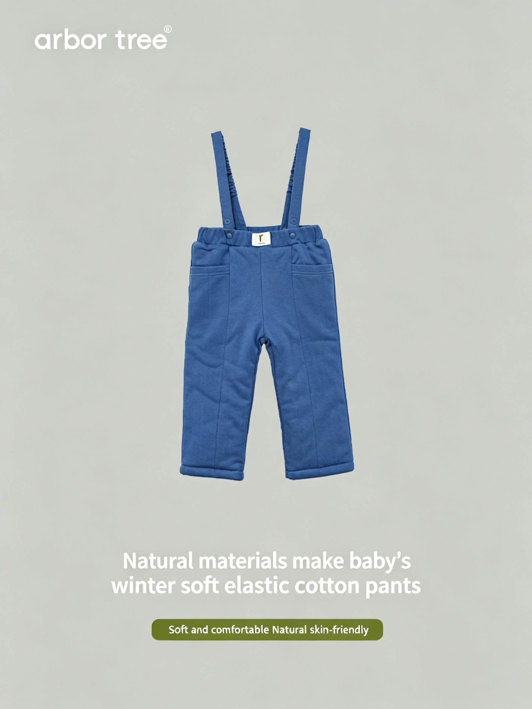 ArborTree organic cotton winter overalls for boys and girls, made from natural fibers, warm and gentle on the skin.