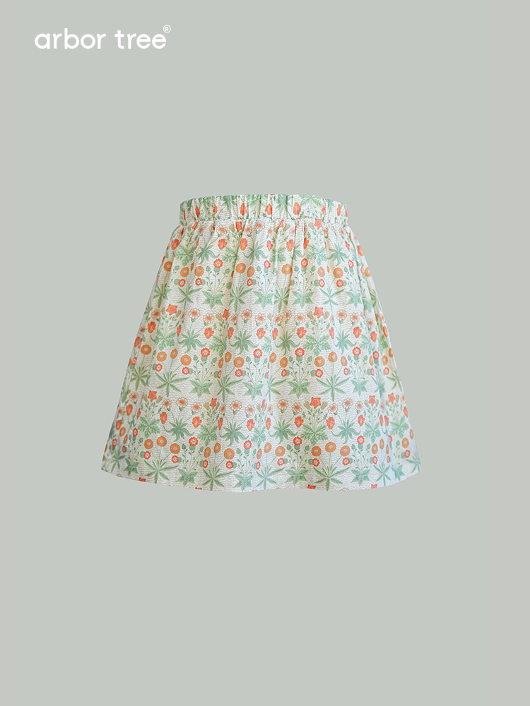 ArborTree 100% Organic Cotton from Uganda Girls' Summer Morris Daisy Skirt—Lightweight and Airy