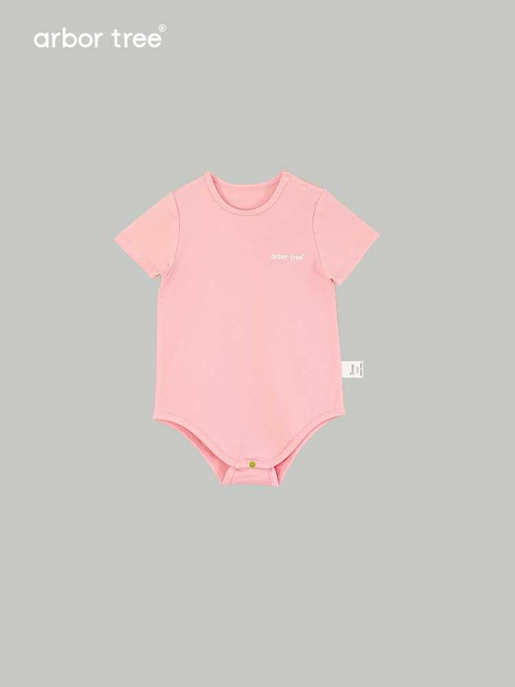 ArborTree 100% Natural Organic Cotton Unisex Summer Short-Sleeve Rompers with Shoulder Slits (Class A)