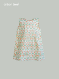 ArborTree 100% Organic Cotton from Uganda Girls' Summer Morris Daisy Sleeveless Dress, Lightweight Style