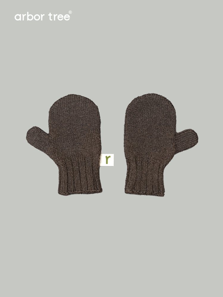 Matching parent-child fall/winter warm mittens made from ArborTree's yak down and merino wool, hand wash required