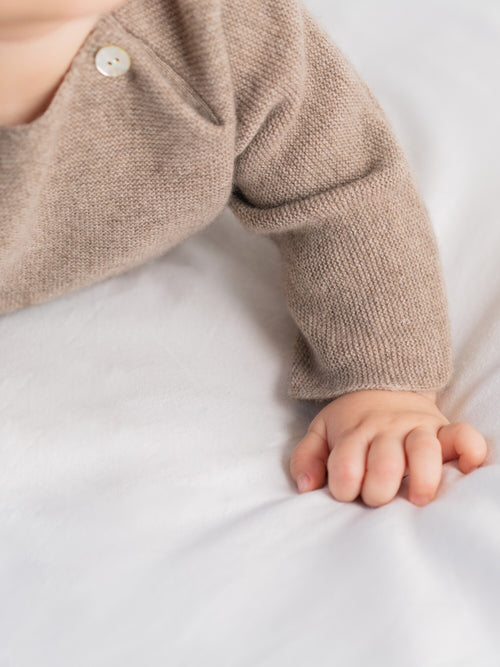 ArborTree 100% baby cashmere drop-shoulder sweater for toddlers, soft and warm for boys and girls in spring, fall, and winter.