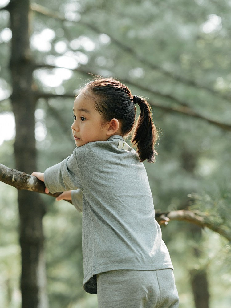Soft, breathable organic cotton long sleeve baby and kids tee by arbortree, perfect for all seasons, with a comfortable fit.