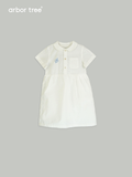ArborTree 100% Turkish Organic Cotton Girls' Summer Short-Sleeve Printed Shirt Dress, Moisture-Wicking