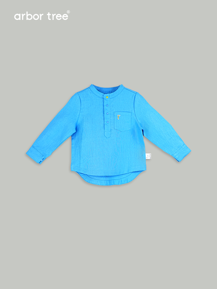ArborTree (Recommended by Dong Shenghuo) 100% Ramie Casual Long-Sleeve Shirt (Matching Parent-Child Set) for Spring and Fall—Soft and Gentle on the Skin