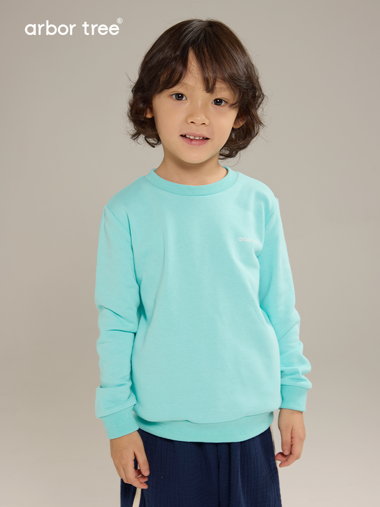 ArborTree organic cotton long-sleeve hoodie for kids, featuring pockets, warm and breathable for spring, fall, and winter wear.