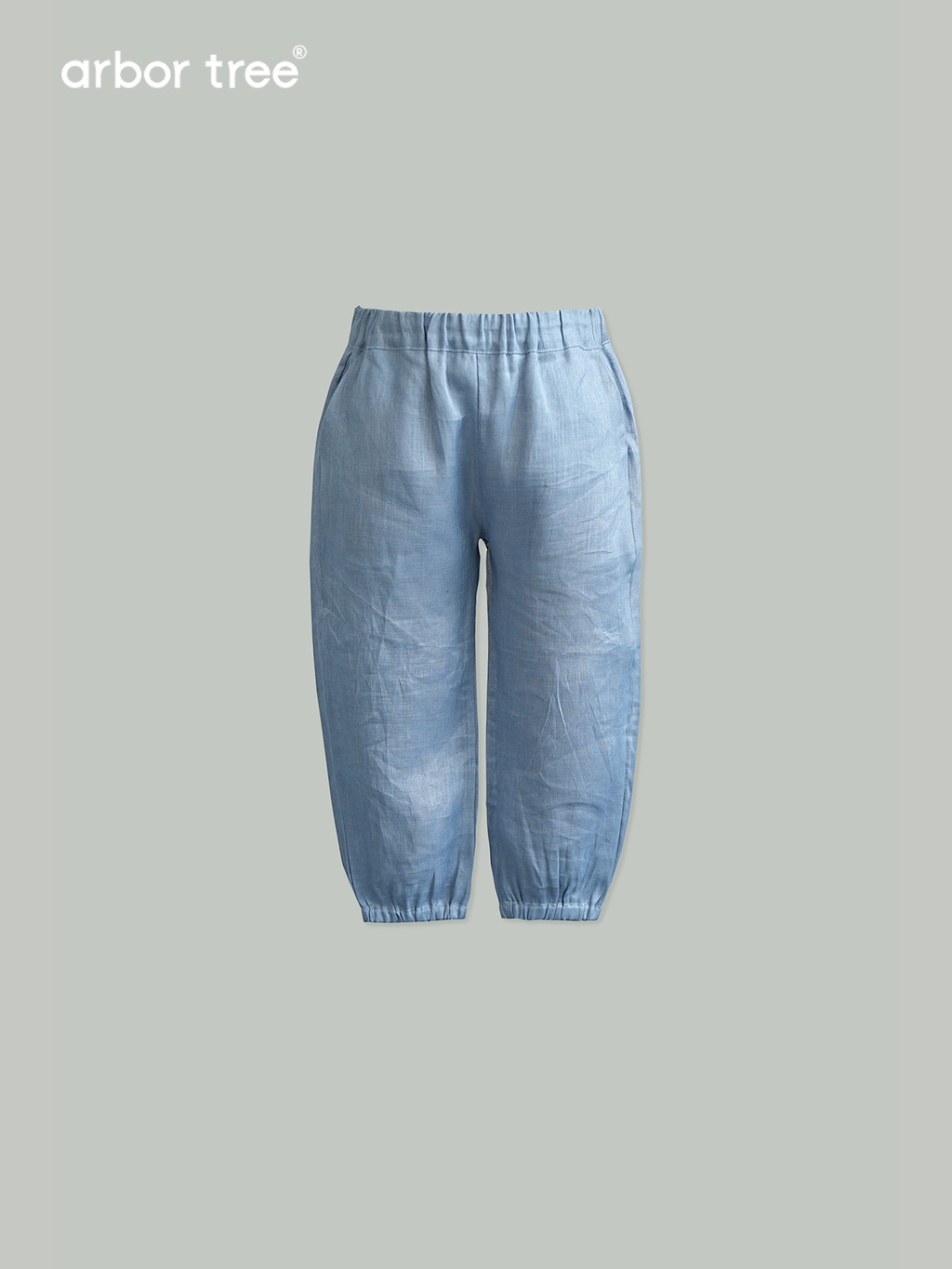 ArborTree 100% French Imported Linen Summer Mosquito-Repellent Pants (for Boys and Girls): Rolled-up hem, long pants, lightweight and breathable