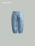 ArborTree 100% French Imported Linen Summer Mosquito-Repellent Pants (for Boys and Girls): Rolled-up hem, long pants, lightweight and breathable