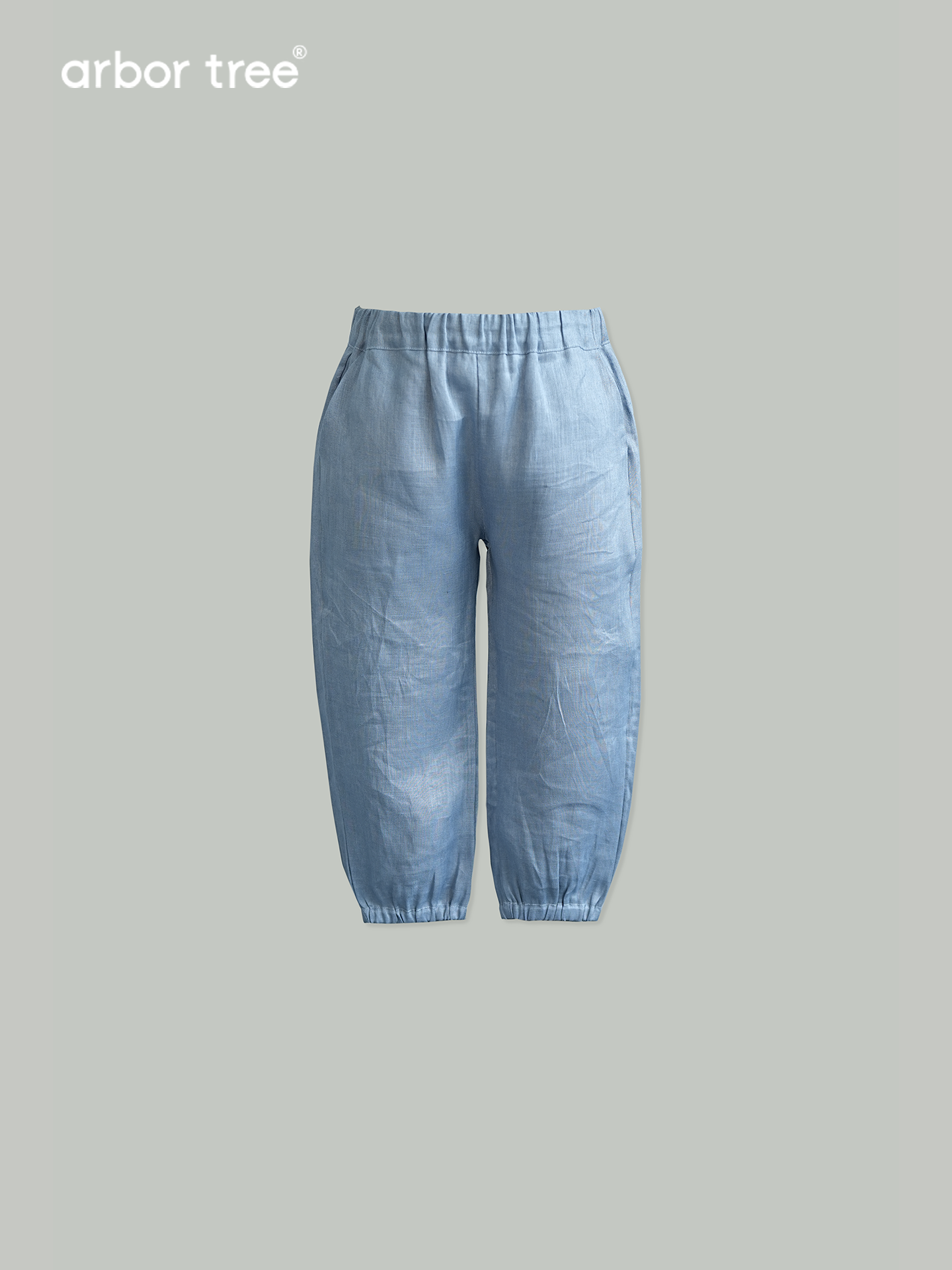 ArborTree 100% French Imported Linen Summer Mosquito-Repellent Pants (for Boys and Girls): Rolled-up hem, long pants, lightweight and breathable