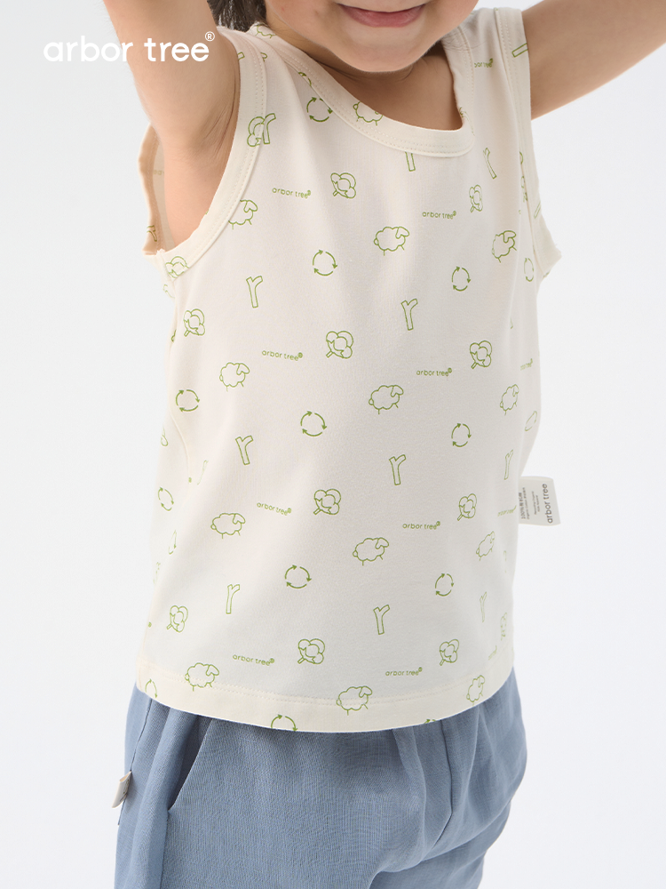 Organic cotton baby casual vest from ArborTree, soft and breathable toddler vest with a simple, natural design.