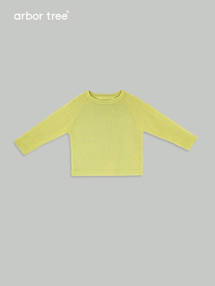 Baby stripe pullover top by ArborTree made from 100% mercerised merino wool, featuring colorful stripes and a cozy fit.