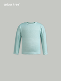 ArborTree natural mulberry silk unisex long-sleeve T-shirt with wavy pattern, soft, moisture-wicking spring/summer knit fabric.